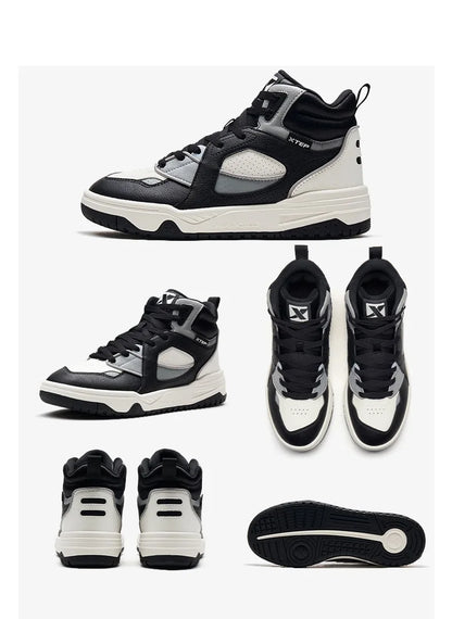 Xtep Skateboarding Shoes Men Wear-Resistant Comfortable Fashion Sport Shoes Shock Absorption High Top Sneakers 877419310024