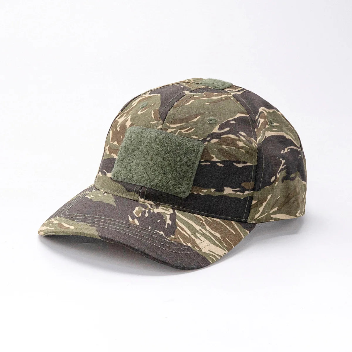 Spring Camo Baseball Cap - Tactical Military Snapback with Hook & Loop Patch Unisex Breathable Sun Hat Outdoor UV Protection
