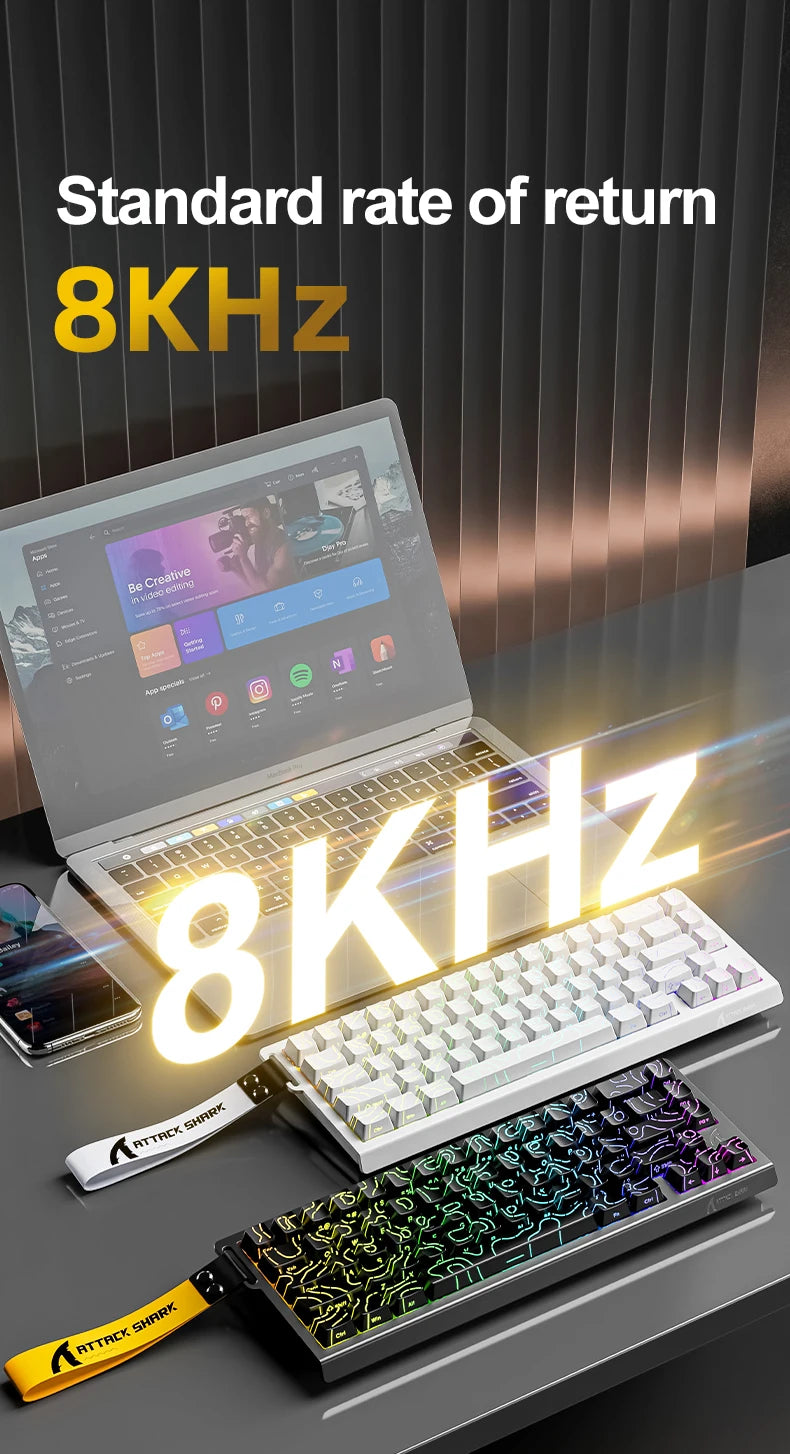 Magnetic Switch Keyboard ATTACK SHARK X68HE X68PRO HE and FREEWOLF F68 Wired F68Pro Wireless for Pro Gaming 0.01mm Rapid Trigg