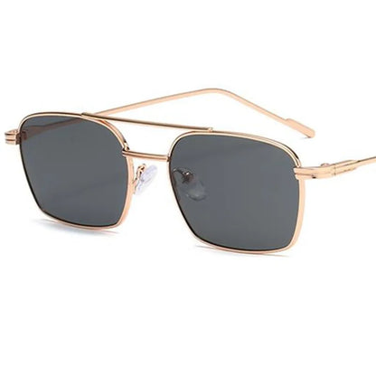NEW Sun Glasses Unisex Double Beam Anti-UV Spectacles Personality Eyeglasses Simplity Ornamental Alloy Frame Sunglasses