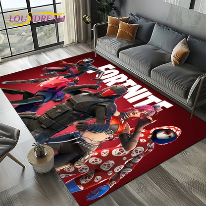 2025 New Style Fortnite-e Cartoon Rug Carpet for Living Room Bedroom Decor, Floor Mat Non-slip Decoration for Sofa Doormat Kids