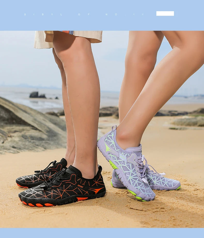 New Barefoot Wading Shoes Men and Women Mesh Quick-Drying Beach Shoes Outdoor Non-Slip Swimming Shoes Unisex Water Sports Shoes