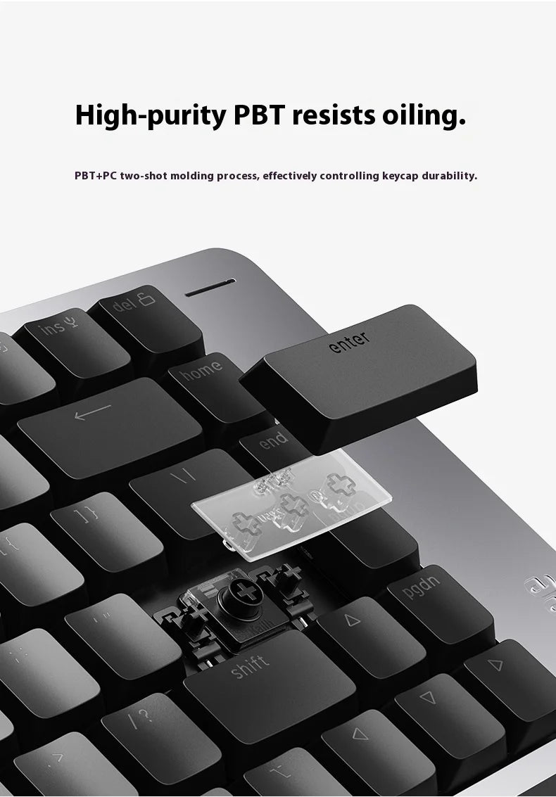 Lofree FLOW2 Mechanical Keyboard Business Office Wireless Bluetooth Wired Quiet & Gentle Sound Compatible Mute Aluminum Lump