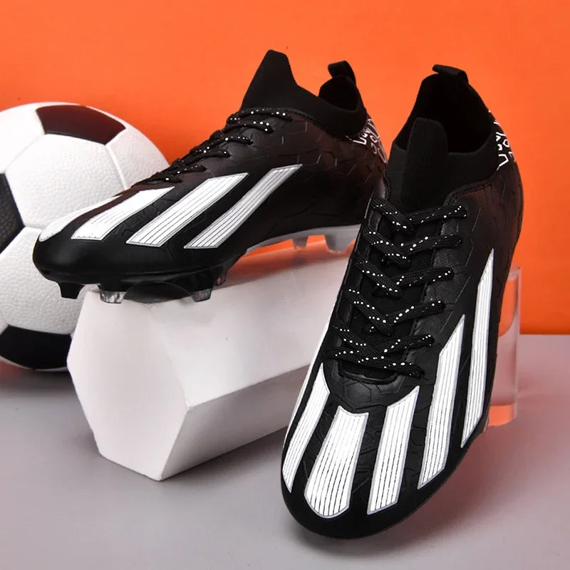 Professional Men's Ankle Football Boots Outdoor Grass Cleats Unisex Soccer Shoes Long Spikes FG Football Shoes Chuteira Society