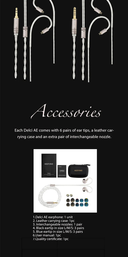 Kefine X ANGELEARS Delci AE 10mm DLC+PU Diaphragm Dynamic Driver IEMs Hi-Fi I n-ear Earphone with Two Tuning Style