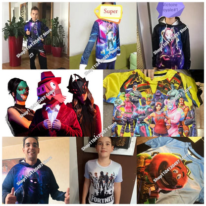 Game Fortnite Hoodies Teenager Boys Hoodie Kids Sweatshirts Cartoon Leisure Outerwear Children Cosplay Pullovers Streetwear Gift