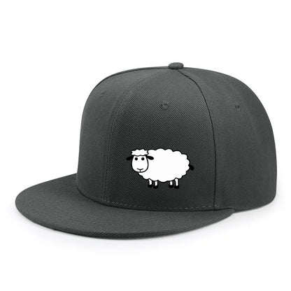 Unisex Adjustable Baseball Cap - Street Style Flat Brimmed Sheep Pattern Hat Casual Versatile And Personalized Hat