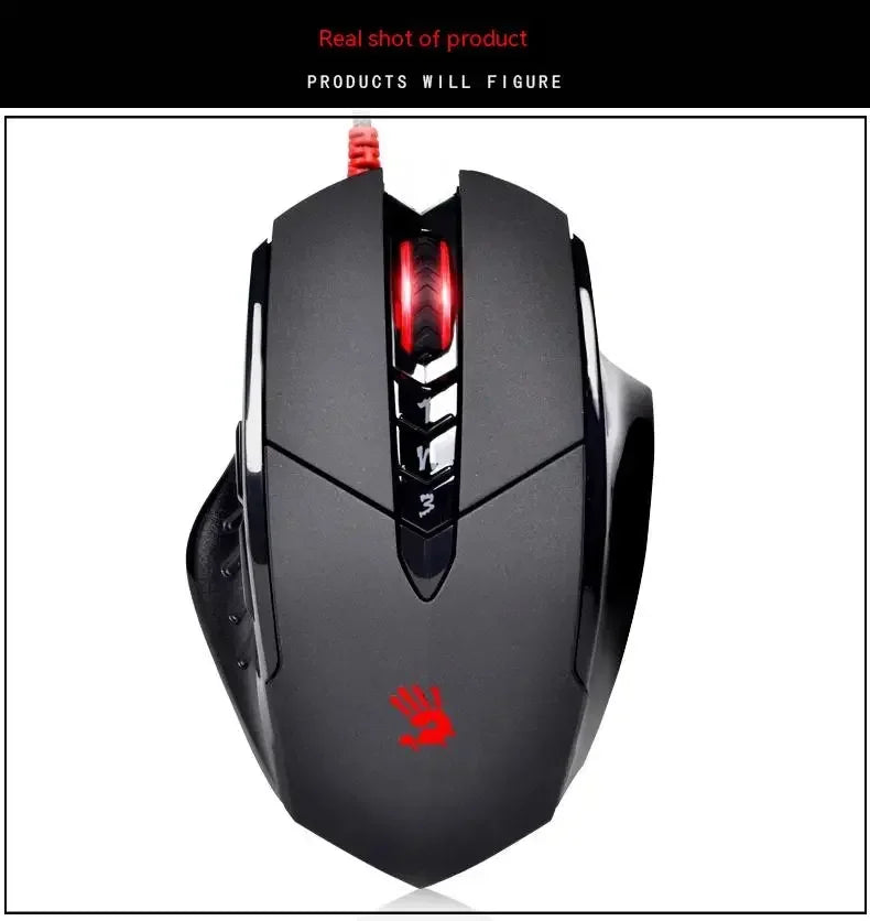 Bloody V7M Wired Mouse RGB Lightweight Ergonomics Design 4000dpi PC Office E-sports Gaming Macro Programming Mouse for CF LOL CS