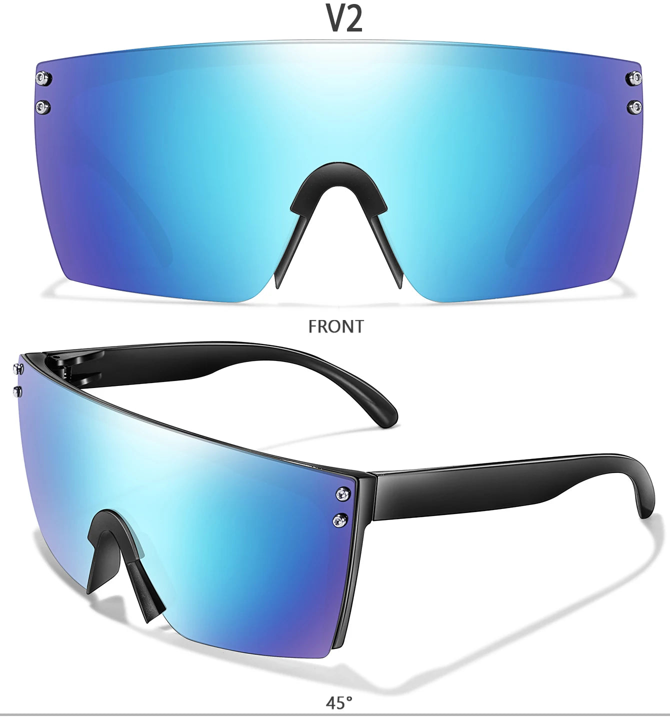 3 Pairs Fishing Sunglasses Men and Women Square Oversize Windproof Shades with UV Protection for Outdoor Cycling Hiking