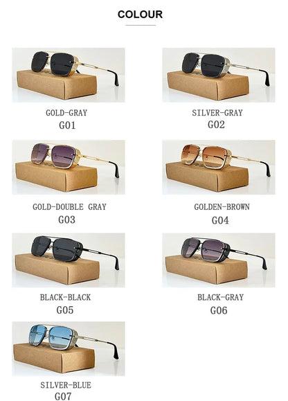 2025 Steampunk Sunglasses For Men Retro Square Punk Sunglasses Women Trendy Luxury Fashion Glasses Gafas De Sol Hombre Zonnebril