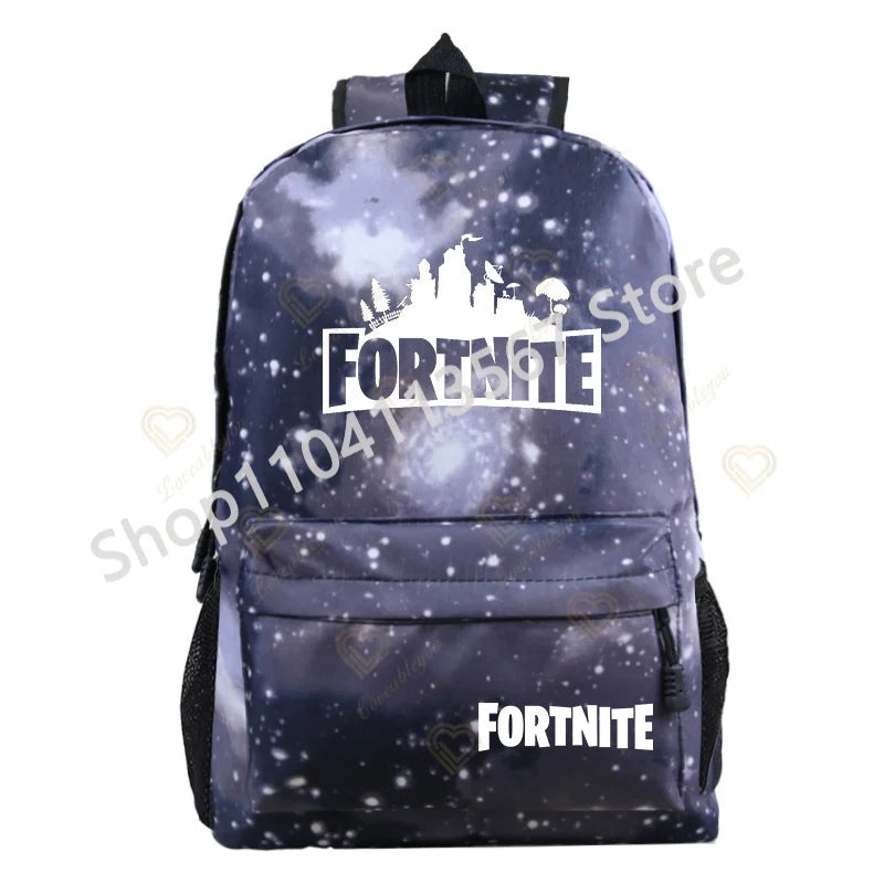Ultima Knight F-Fortnited Battle Royale Backpack with USB Charging Anime Figures Study Stationery Compartment for Students