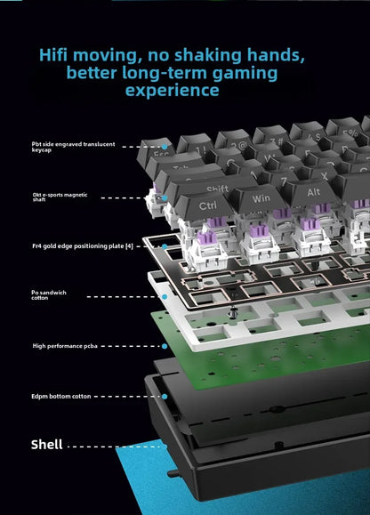 Mars 68 PRO magnetic axis mechanical keyboard gaming keyboard 0 dead zone plug and unplug RGB light wired wireless selectable