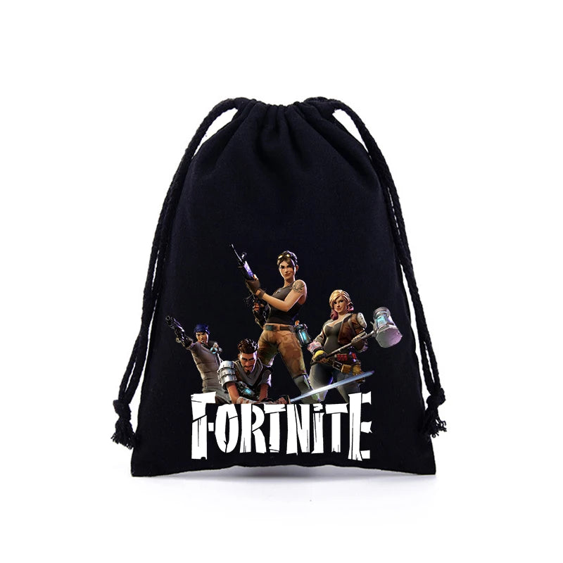 Sacche con coulisse Fortnite per bambini e bambine, stampa cartoon anime, grande capacità, borse portaoggetti, tote bag e borsetta, nuovo grazioso regalo di compleanno