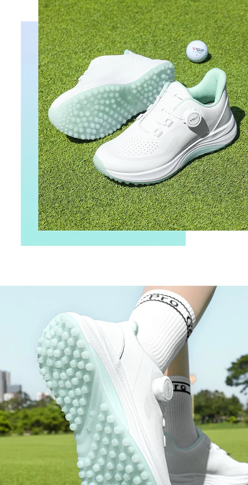 Scarpe da golf da donna PGM estive traspiranti con lacci a rotella, rialzate, antiscivolo, sneakers sportive outdoor coreane XZ417