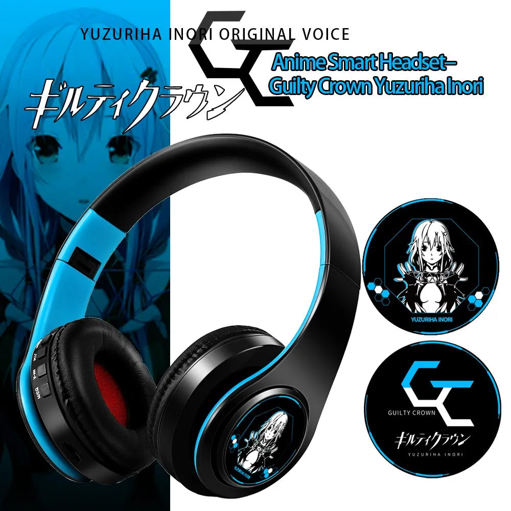 Japan Anime Headphone Demon Slayer Kimetsu No Yaiba Kamado Tanjirou Cosplay Bluetooth Headset Earphone with Mic Support TF Card