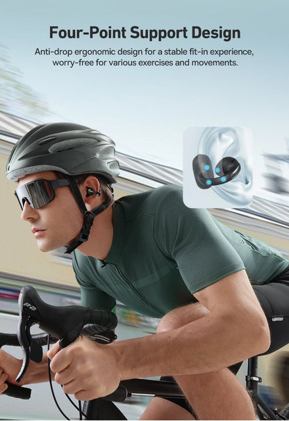 Baseus Bowie MC1 Ear Clip Wireless Earphones Bluetooth 5.4 Open-Ear Headphones Clip-On Sports Earbuds  IP57 Waterproof AI-Bass