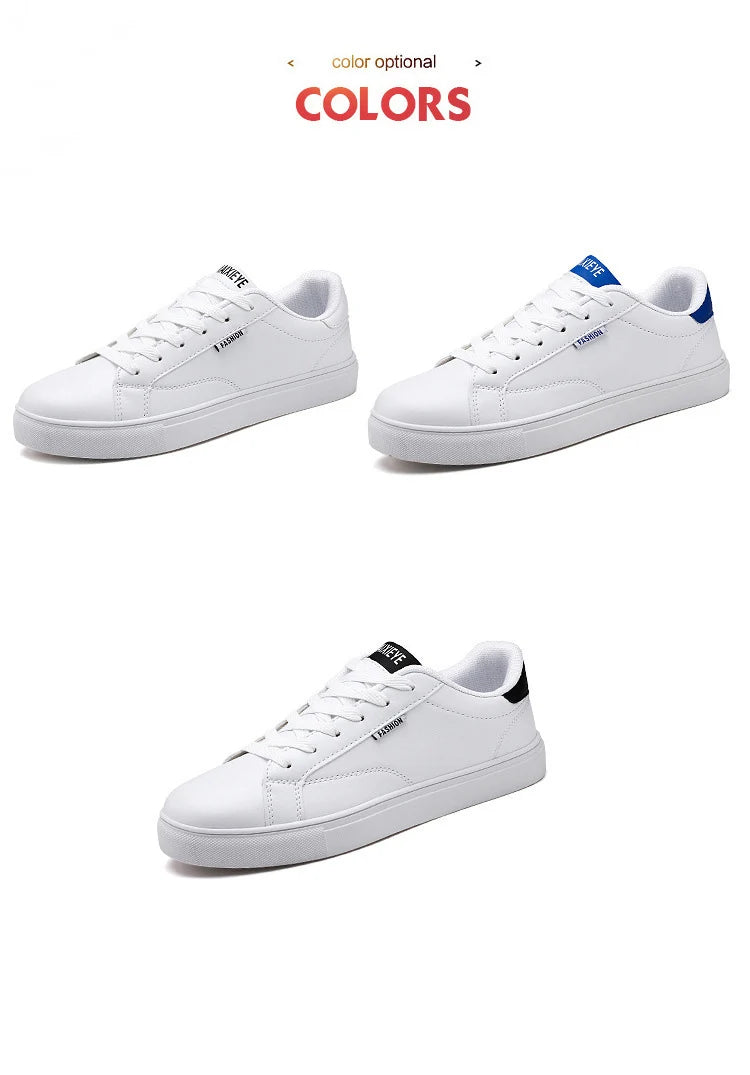 Zapatillas casuales de skate para hombre, blancas, para exteriores y ocio, transpirables, para caminar, planas, Chaussure Homme 39-48