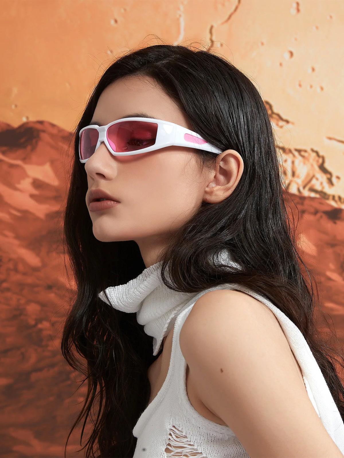 KLASSNUM Women Y2k Glasses Men 2026 Trendy New Sunglasses Future Sense Of Technology Girls Silver Pink Sunglasses UV400 Eyewear