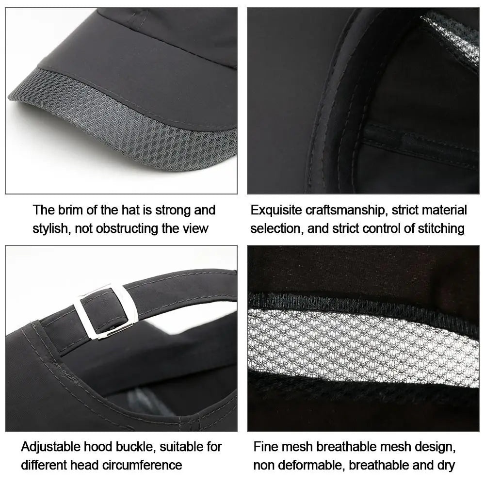 Waterproof Cotton Quick Dry Baseball Cap Snapback Hats Mesh Sun Hat
