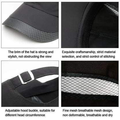 Waterproof Cotton Quick Dry Baseball Cap Snapback Hats Mesh Sun Hat