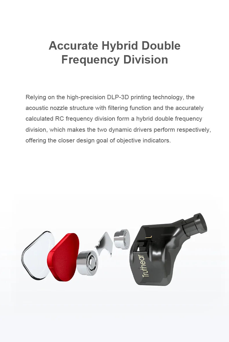 TRUTHEAR x Crinacle ZERO:RED earphone Dual Dynamic Drivers In Ear Headphone with 0.78 2Pin Cable
