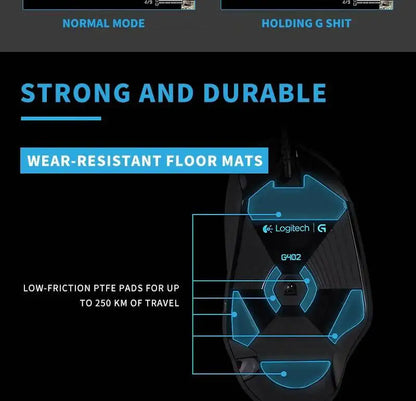 Logitech G402 Gaming Mouse Fusion Engine Tech 4 DPI Settings 32-Bit Processor Anti-Slip for Professional Competitive Gaming