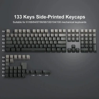2025 New Original Daylight Cherry Keycaps PBT Translucent Gradient Color Side Engraving Personalized for MX Mechanical Keyboards