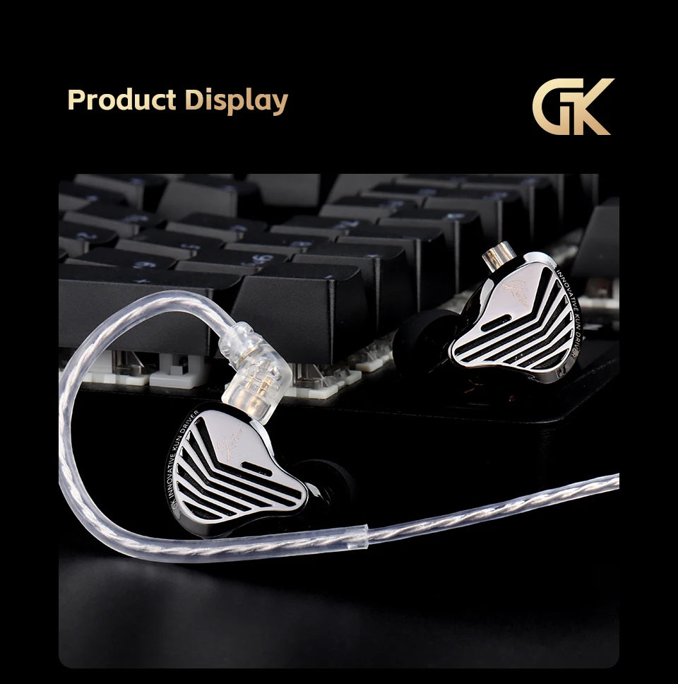 GK KUNTEN Earphones New Generation Dynamic Driver Unite Headests Hifi Music Earbuds DJ Headphones