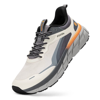 FitVille-schoenen met brede teenruimte voor heren, goed gedempte extra brede schoenen, antislip, breed, lichtgewicht en ademend, voor hardlopen