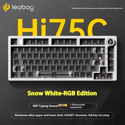 LEOBOG Hi75C Mechanical Keyboard 3Mode/Wired kit Hot Swap With Knob RGB Aluminium Alloy Gasket Hi75C Keyboard Kit PC Custom Gift