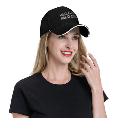 Make Europe Great Again  White Text Sun Baseball Cap Spring Unisex-Teens  Hip Hop Hats Casual Outdoor Sports Baseball Caps