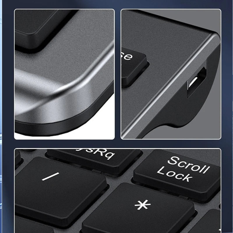 JOMAA Bluetooth&2.4G USB Keyboard and Mouse Set for Laptop Computer ipad Rechargeable Wireless Keyboard and Mouse Combo Slient