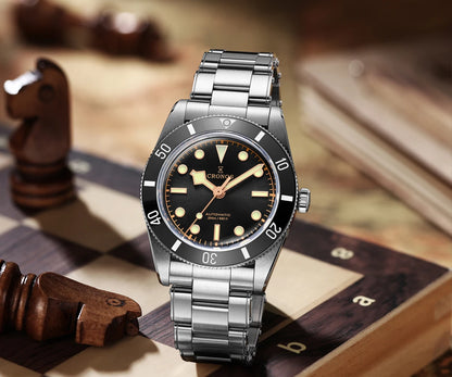 Cronos Luxury Men Watch 37mm Diver BB54 Vintage Automatic Wristwatches Female End Links Sapphire 20 Bar L6033