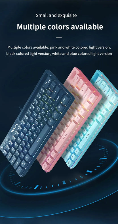 AULA F3061 Mechanical Touch Feel Keyboard 61 Keys Wired Mini Keyboard RGB Backlight Keyboard Desktop  Laptop Game Keyboard