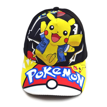 Kreslená baseballová čepice s motivem Pokémona Pikachu, nastavitelná, Pokemon Cosplay, Hip Hop, pro děti, dívky i chlapce, anime postavičky, hračky, dárky pro děti