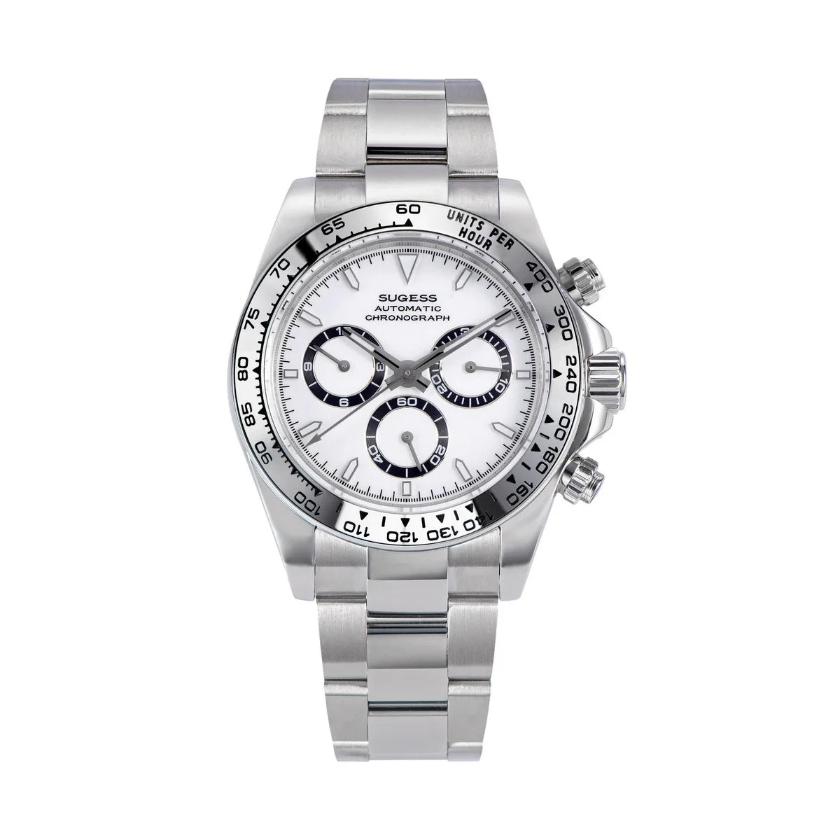 Sugess Diving Mens Watch Panda Automatic Mechanical Chronograph Peacock SL4801 Movement Wristwatch Waterproof Ceramic Bezel New