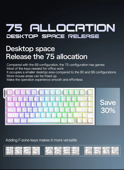 ATTACK SHARK R82HE High-Performance Magnetic Axis Keyboard, 8K Rate, 0.08ms Latency, 0.005mm RT Accuracy, 75% Layout, Five-Layer