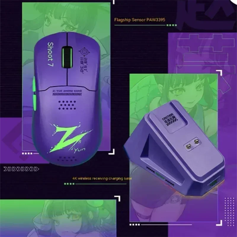 VALKYRIE M1 Wireless Mouse with 4K Wireless Receiver Charger PAW3395 Sensor 26000dpi RGB Wireless Bluetooth Three Mode Mouse