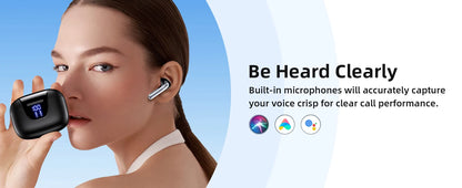ANC Bluetooth Earphones Active Noice Cancellation Wireless Earbuds Bluetooth 5.3 Headphones TWS with LED Display for Android ios