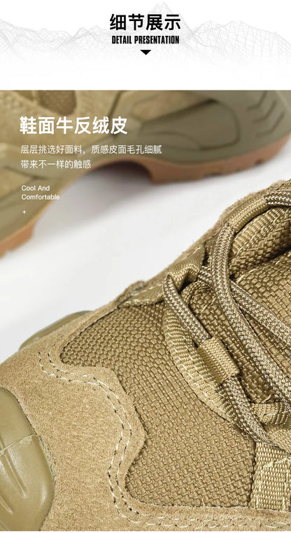 ROCKROOSTER Hiking shoes Men waterproof hunting Boots Tactical Desert Combat Boots trekking Ankle mountian cow Leather Sneakers
