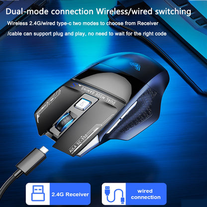 AULA SC550 Gaming Mouse 2.4G Wireless Macro Mouse RGB Backlight Ergonomic Design E-sports Mouse PC Accessories