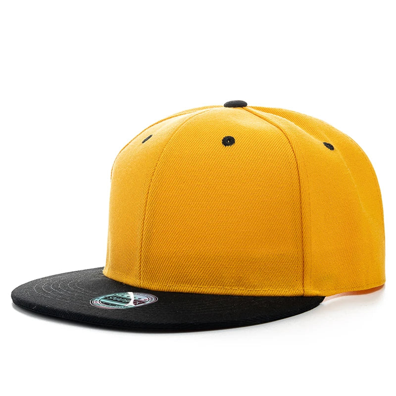 Cap Plain Snapback-kasket til voksne – Hip Hop-baseballkasket til mænd og kvinder – udendørs fritidskasket