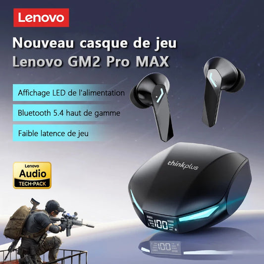 New Lenovo XT53 Wireless Bluetooth 5.4 Earphones LED Digital Display Waterproof Earbuds Noise Cancelling Gaming Headset