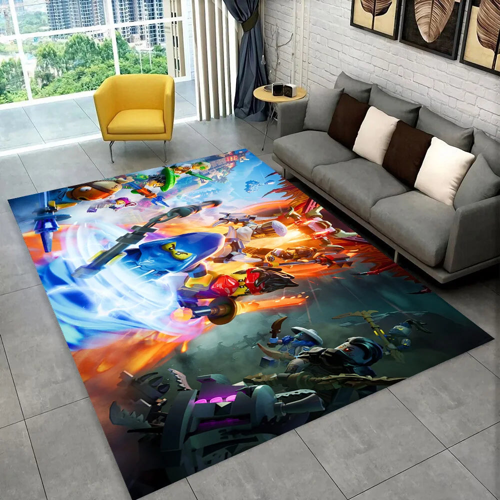 Tappeto F-Fortnites Cartoon Game per sala giochi, camera da letto, soggiorno, divano e decorazione d’ingresso, tappeto da area antiscivolo, idea regalo