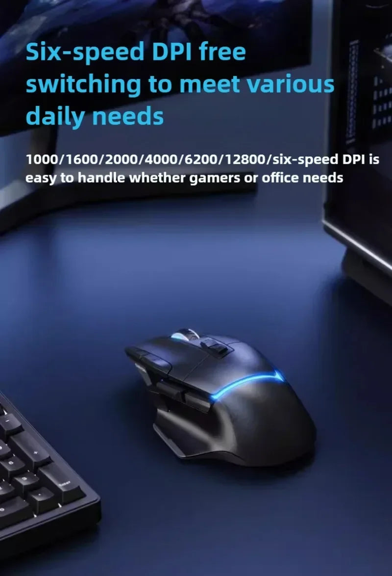 G2 Wired Gaming Mouse 12800DPI Ergonomics RGB Lighting Effect 1000Hz 7000FPS 9 Keys Macro Programming Mouse for Laptops Desktop