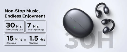 UGREEN ClipBuds Open-Ear Wireless Headphones Bluetooth 6.0 with 4 Mic Clear Call, Earbuds Clip on Earphones 30H Playtime