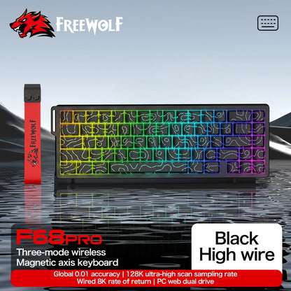 Magnetic Switch Keyboard ATTACK SHARK X68HE X68PRO HE and FREEWOLF F68 Wired F68Pro Wireless for Pro Gaming 0.01mm Rapid Trigg