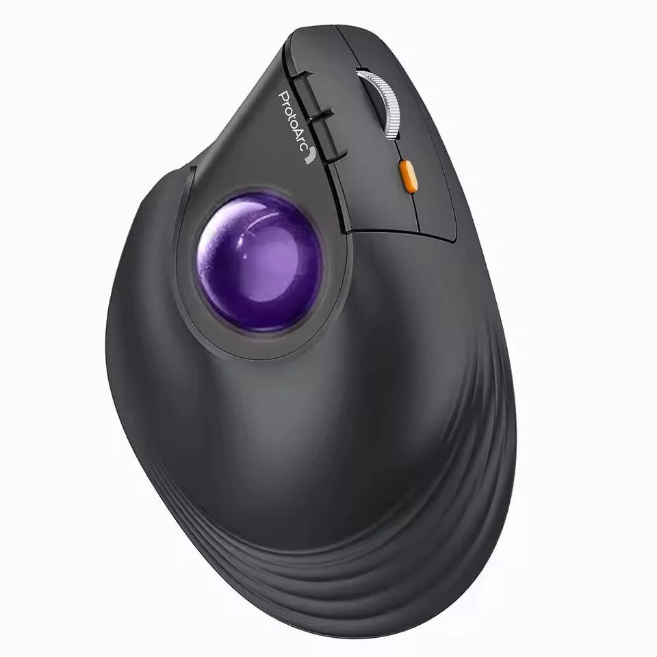ProtoArc EM05NLWireless Trackball Mouse Rechargeable Bluetooth Ergonomic Vertical Rollerball Mouse for Computer iPad Mac Windows