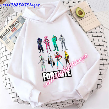New Fortnite Kids Sweatshirts Cartoon Game Character Printed Hoodie Autumn Casual Children’s Tops Winter Baby Boys Clothing