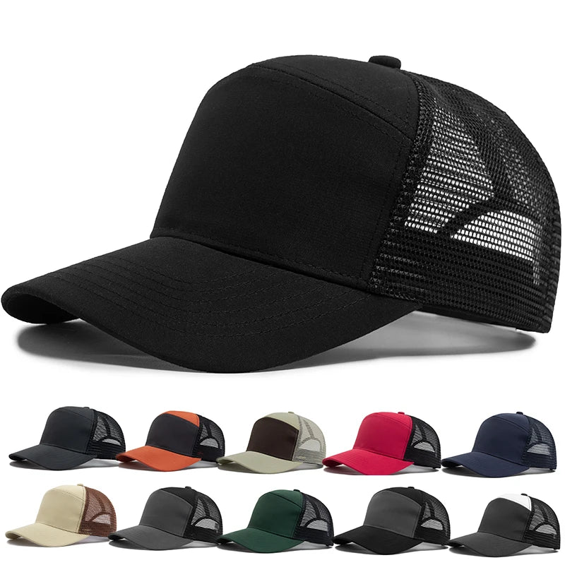 Casquette de baseball 7 panneaux d'été, casquettes en maille tendance hip-hop pour hommes, casquette de camionneur, visière, casquette à visière rigide, casquette snapback, pour femmes, unisexe, nouvelle marque tendance